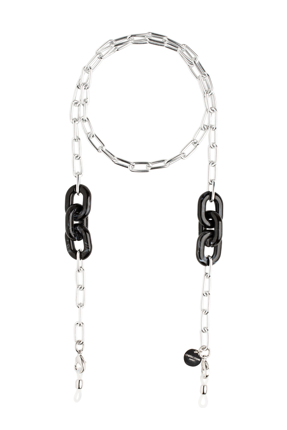 Cheeky Chain BABY CLARA black marble/silver