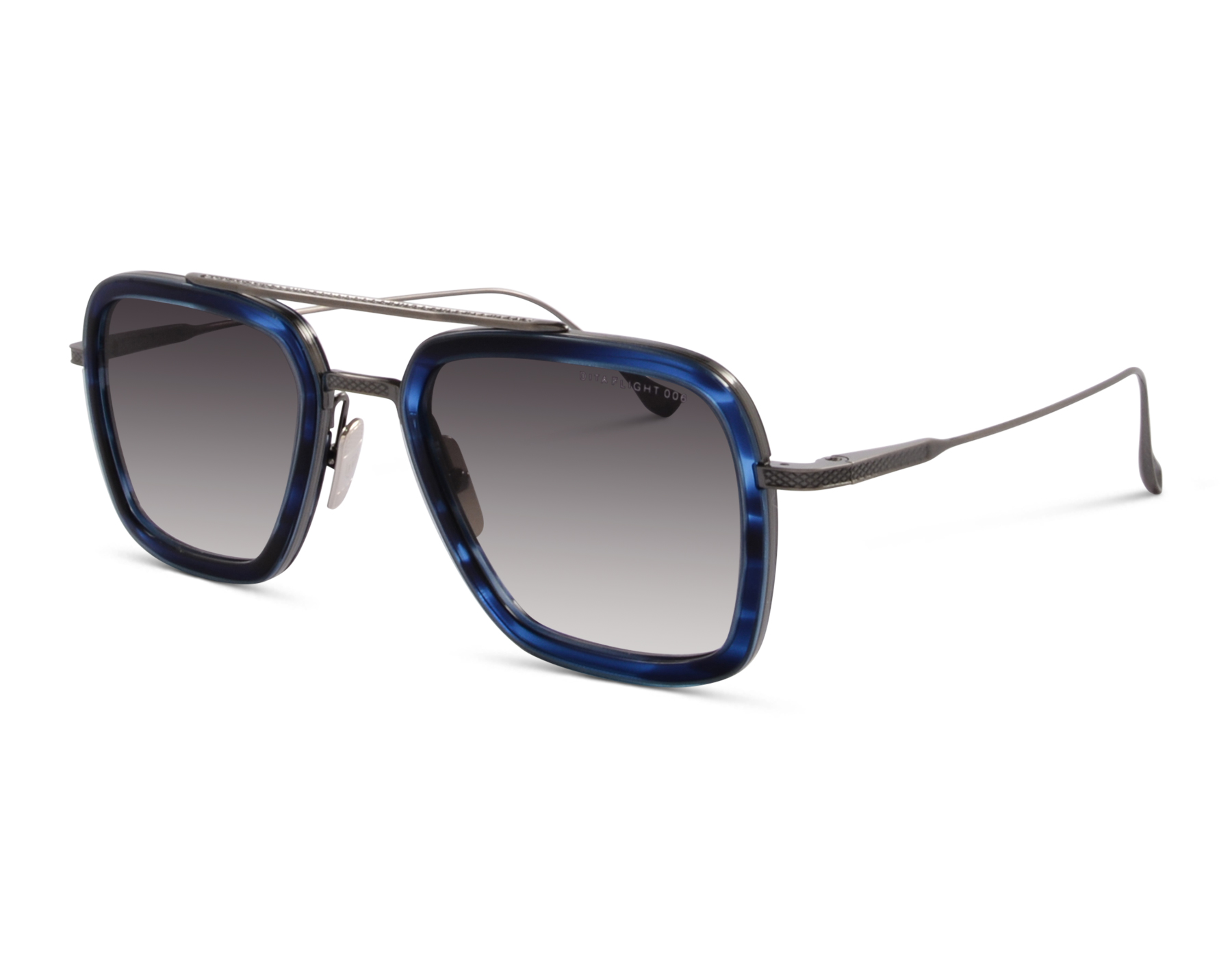 Dita Flight 006 7806-T-BLU-SIL-52 Blue Swirl - Antique Silver